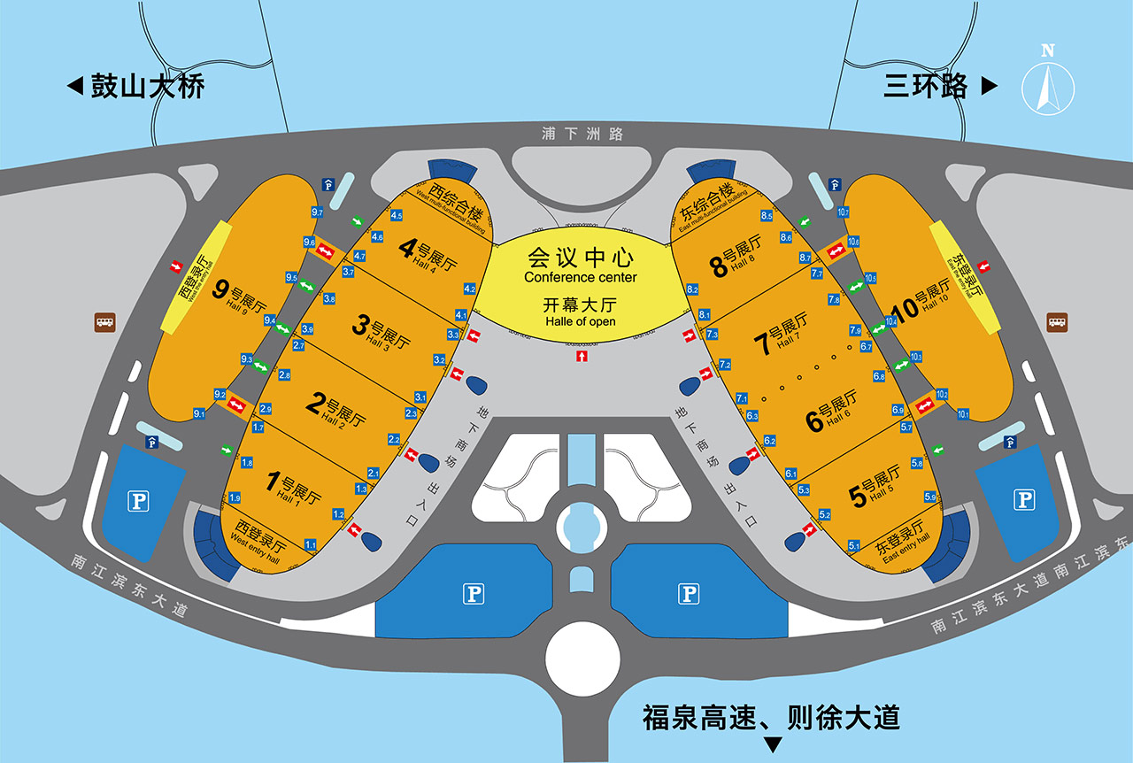 福州海峽國際會展中心展館區(qū)域與布局 福州海峽國際會展中心展館區(qū)域與布局